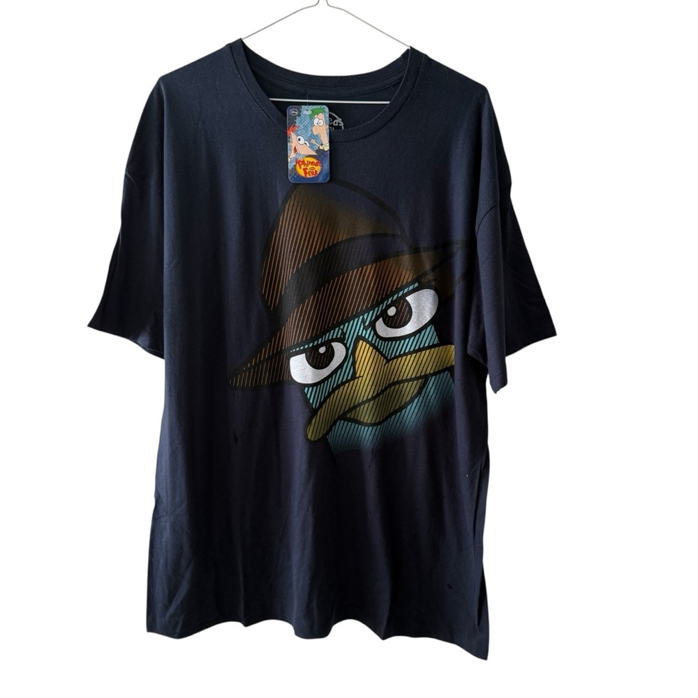 Disney Phineas and Ferb Adult Graphic T-Shirt Size Medium & Large Dark Blue
